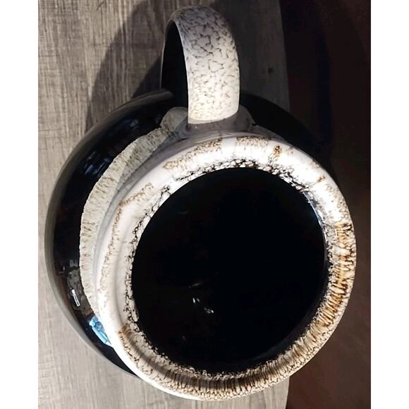 Vintage PFALTZGRAFF Pottery Handle Brown White Drip Glaze Planter Pot 6" X 8" - Picture 3 of 5